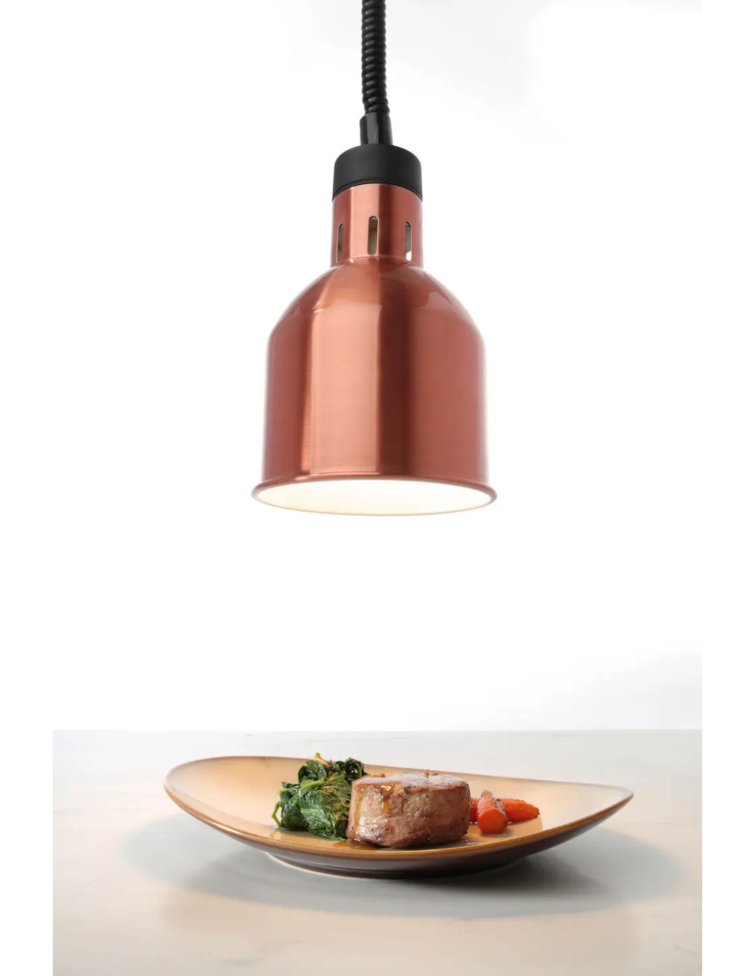 LAMPADE DA PASS CUCINA: vendita online LAMPADA TERMICA DA PASS CUCINA CILINDRICA REGOLABILE RAME 70/150 CM 250 W HENDI in off...