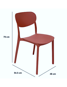 SEDIE-POLTRONE: vendita online SEDIA 5FIVE TERRACOTTA IMPILABILE 54,5 X 46 X 79 CM IN PLASTICA in offerta 2