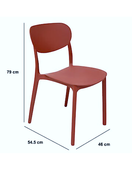 SEDIE-POLTRONE: vendita online SEDIA 5FIVE TERRACOTTA IMPILABILE 54,5 X 46 X 79 CM IN PLASTICA in offerta