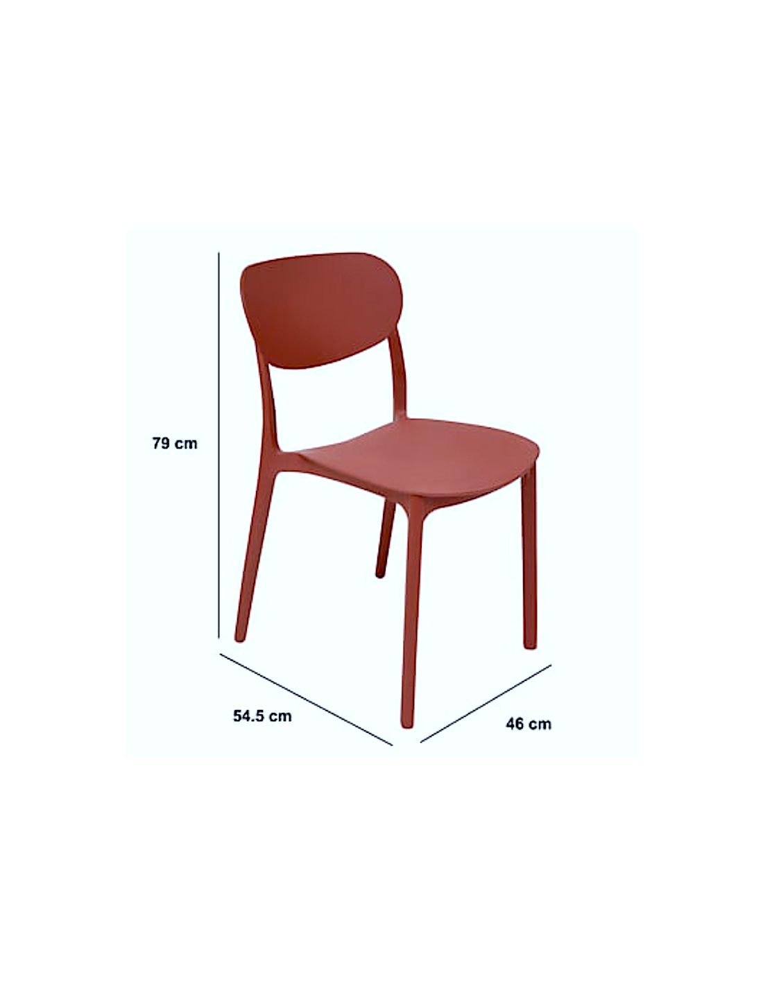 SEDIE-POLTRONE: vendita online SEDIA 5FIVE TERRACOTTA IMPILABILE 54,5 X 46 X 79 CM IN PLASTICA in offerta