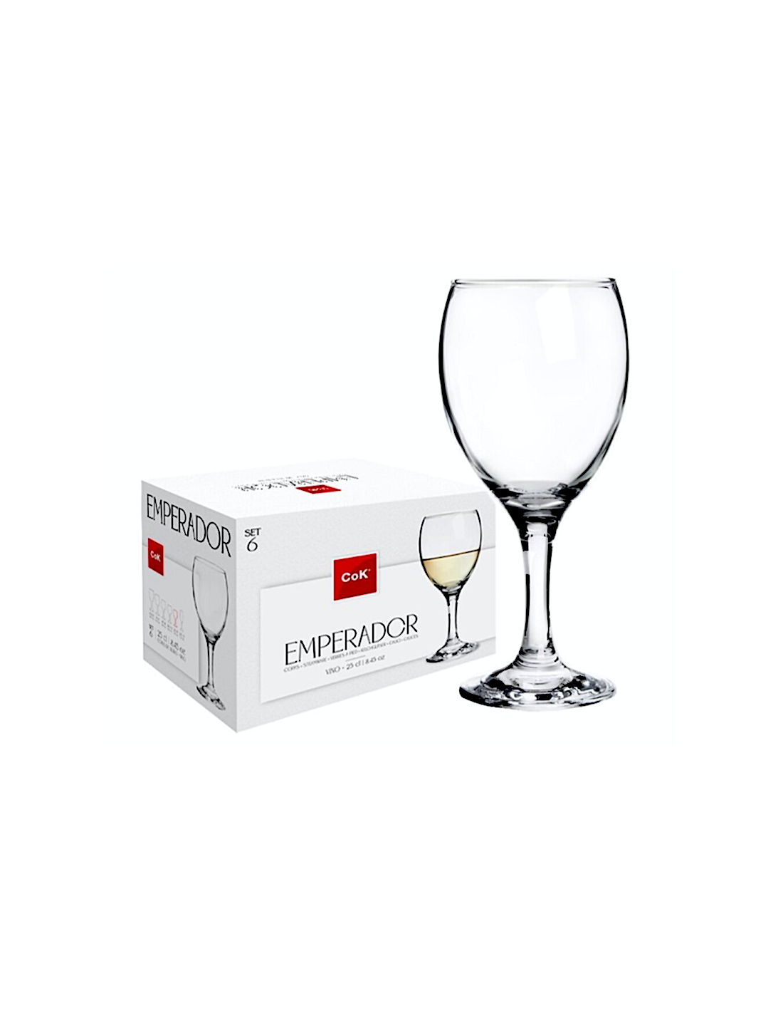 CALICI: vendita online CALICI VINO BIANCO EMPERADOR 25 CL CONFEZIONE 6 PEZZI CEGECO Y ALAR in offerta