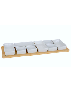 SET APERITIVO 8 CIOTOLE CON VASSOIO BAMBOO