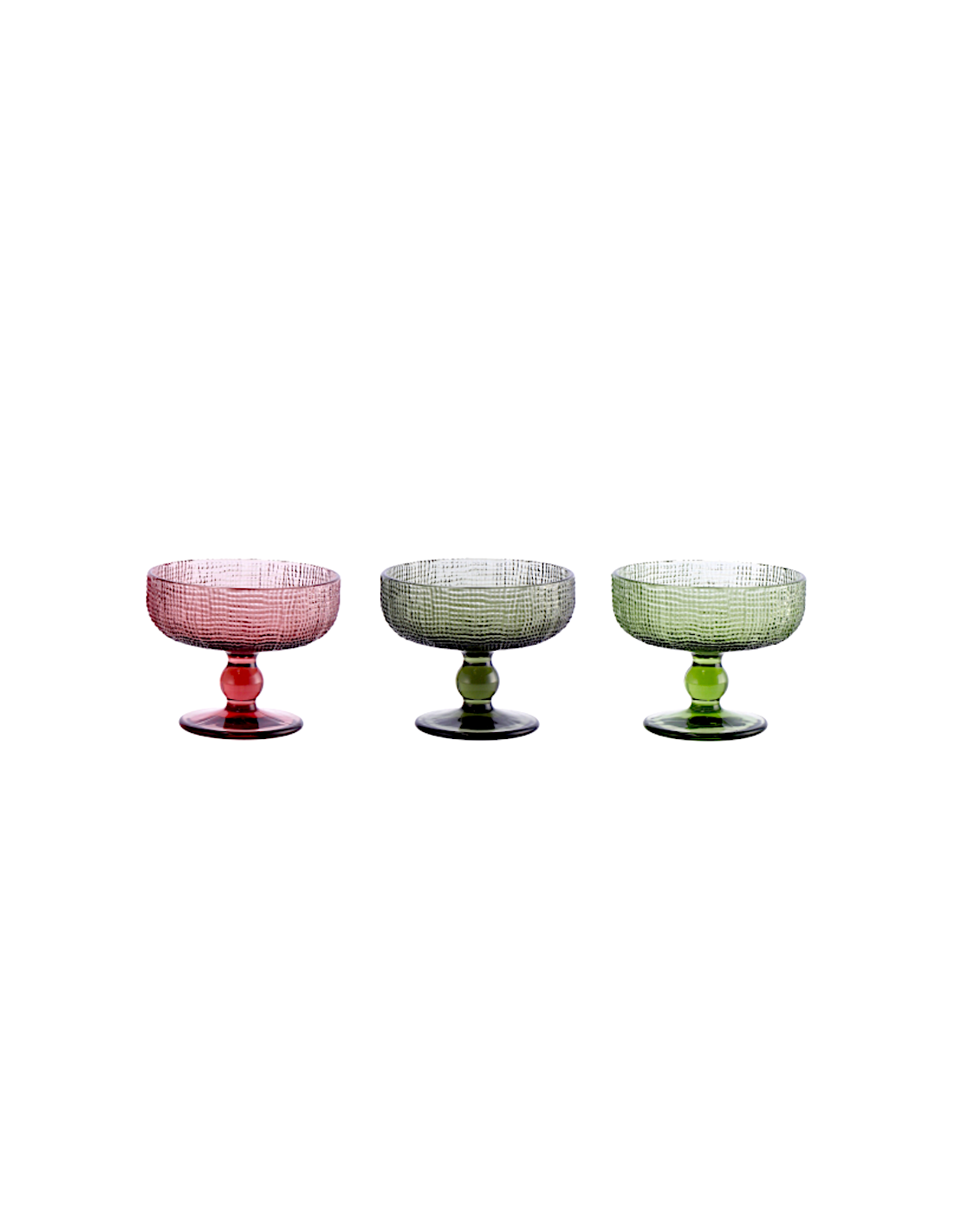 INSALATIERE-CIOTOLE-COPPETTE: vendita online COPPA GELATO Ø 12 CM ALTEZZA 10 CM IN VETRO SET 3 PEZZI COLORI ASSORTITI STAR in...