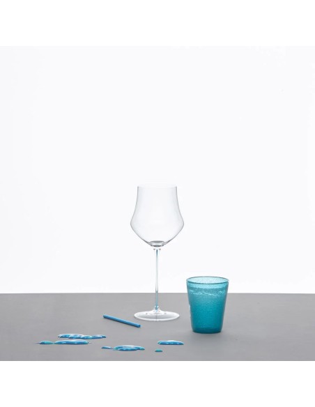 CALICI: vendita online CALICE MEMENTO WINE TURCHESE 67 CL IN CRISTALLO SERAFINO ZANI in offerta