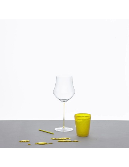 CALICI: vendita online CALICE MEMENTO WINE GIALLO 67 CL IN CRISTALLO SERAFINO ZANI in offerta