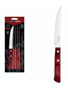 CF.6 COLTELLI BISTECCA CM.11,4 MANCIO POLYWOOD ROSSO