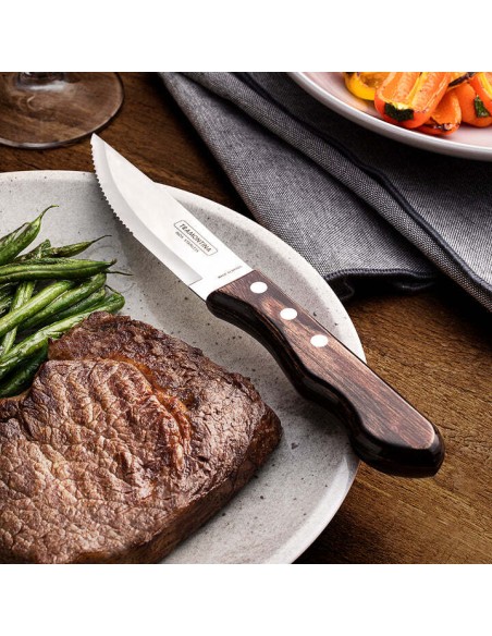 COLTELLERIA: vendita online COLTELLO BISTECCA CHURRASCO 13 CM MANICO POLYWOOD INTARSIATO TRAMONTINA in offerta