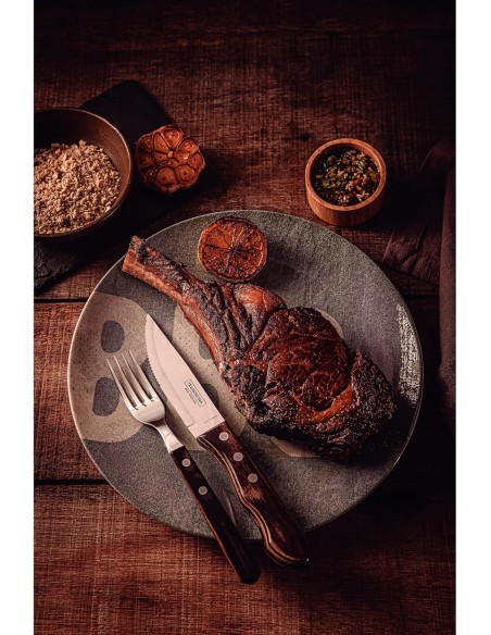 COLTELLERIA: vendita online COLTELLO BISTECCA CHURRASCO 13 CM MANICO POLYWOOD INTARSIATO TRAMONTINA in offerta