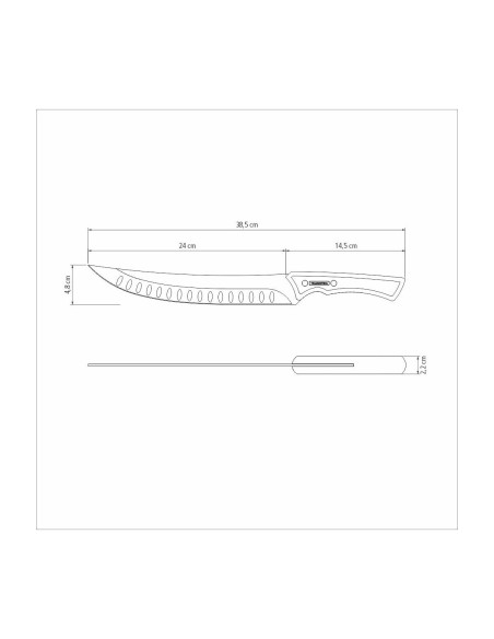 COLTELLERIA: vendita online COLTELLO CARNE CURVO ALVEOLATO CHURRASCO BLACK 24 CM MANICO IN LEGNO TRAMONTINA in offerta
