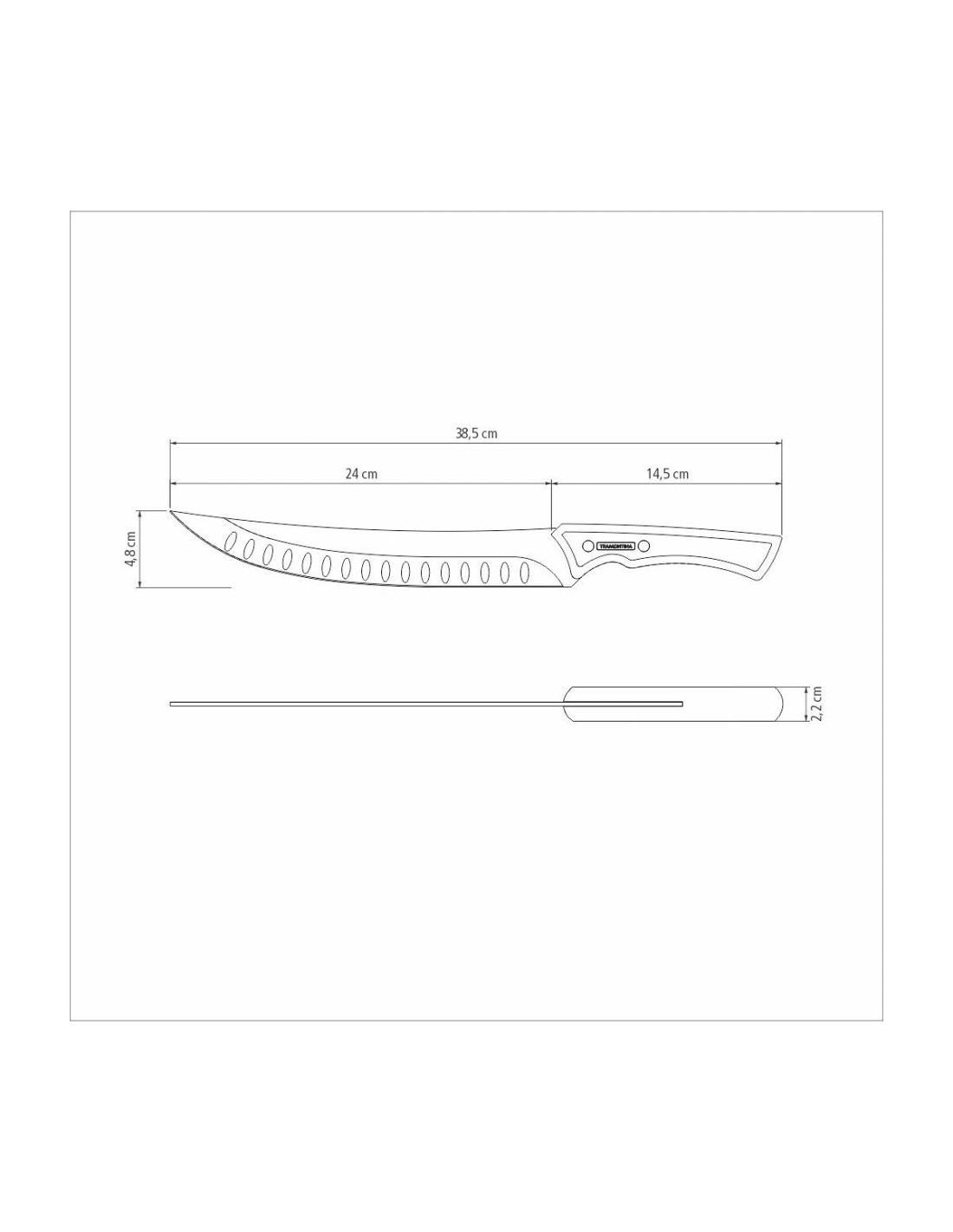 COLTELLERIA: vendita online COLTELLO CARNE CURVO ALVEOLATO CHURRASCO BLACK 24 CM MANICO IN LEGNO TRAMONTINA in offerta