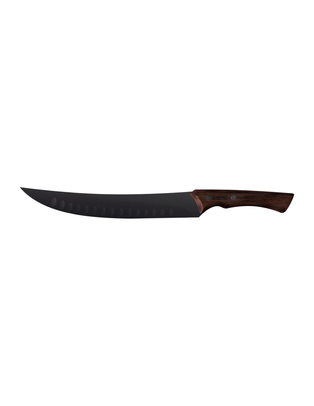 COLTELLERIA: vendita online COLTELLO CARNE CURVO ALVEOLATO CHURRASCO BLACK 24 CM MANICO IN LEGNO TRAMONTINA in offerta