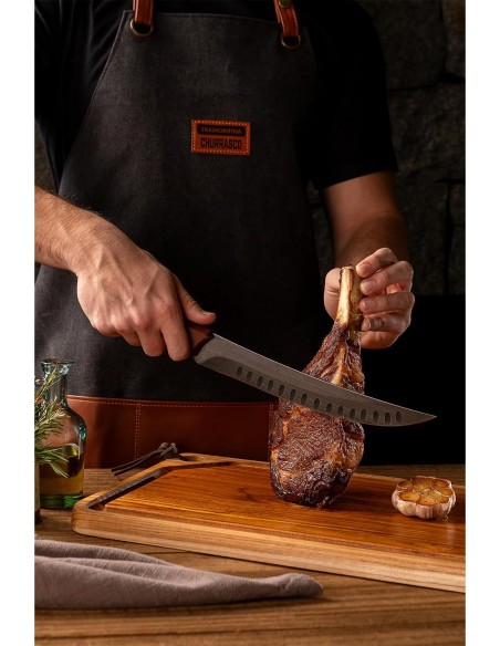 COLTELLERIA: vendita online COLTELLO CARNE CURVO ALVEOLATO CHURRASCO BLACK 24 CM MANICO IN LEGNO TRAMONTINA in offerta