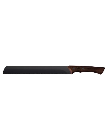 COLTELLERIA: vendita online COLTELLO AFFETTARE ALVEOLATO CHURRASCO BLACK 24 CM MANICO IN LEGNO TRAMONTINA in offerta