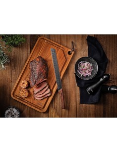 COLTELLERIA: vendita online COLTELLO AFFETTARE ALVEOLATO CHURRASCO BLACK 24 CM MANICO IN LEGNO TRAMONTINA in offerta 2