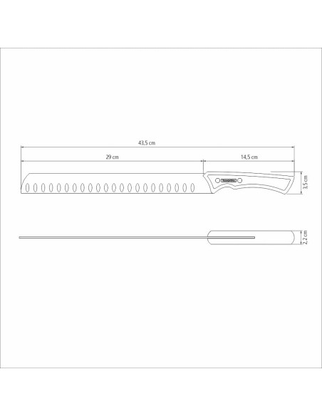 COLTELLERIA: vendita online COLTELLO AFFETTARE ALVEOLATO CHURRASCO BLACK 24 CM MANICO IN LEGNO TRAMONTINA in offerta