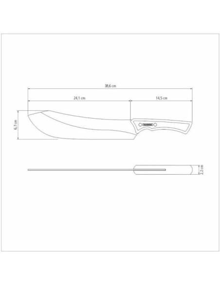 COLTELLERIA: vendita online COLTELLO CARNE CURVO CHURRASCO BLACK 24,1 CM MANICO IN LEGNO TRAMONTINA in offerta
