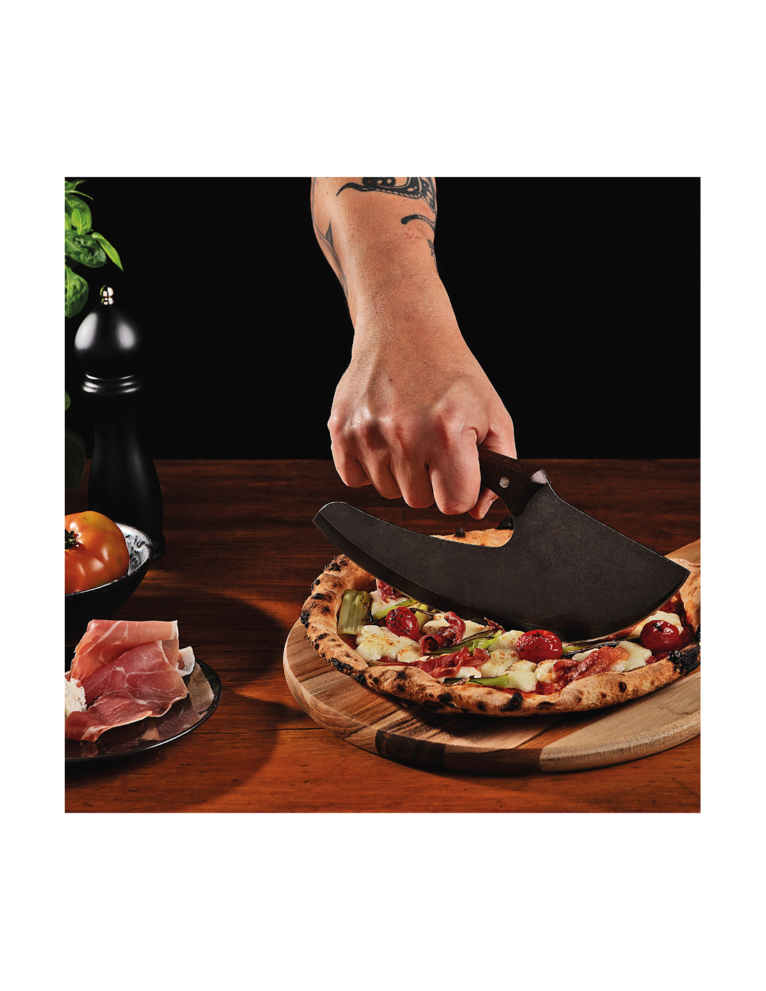COLTELLERIA: vendita online COLTELLO MULTIUSO CHURRASCO BLACK 27 CM MANICO IN LEGNO TRAMONTINA in offerta