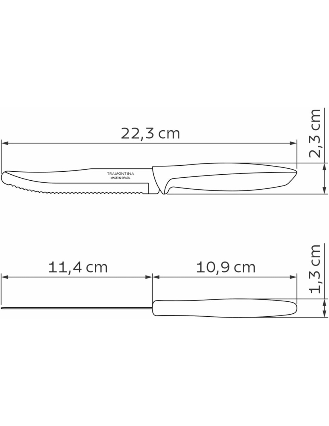 COLTELLERIA: vendita online COLTELLO TAVOLA PLEANUS 11,4 CM MANICO NERO SET 6 PEZZI TRAMONTINA in offerta