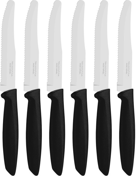 COLTELLERIA: vendita online COLTELLO TAVOLA PLEANUS 11,4 CM MANICO NERO SET 6 PEZZI TRAMONTINA in offerta
