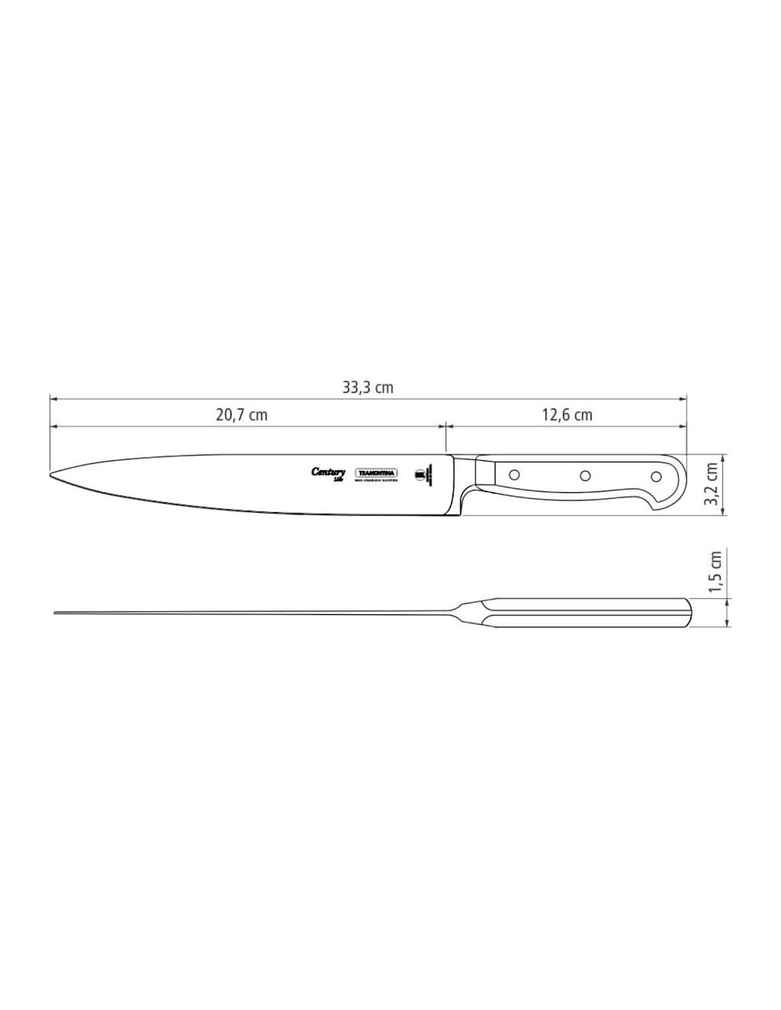 COLTELLERIA: vendita online COLTELLO TRINCIANTE CENTURY 21 CM MANICO IN POLICARBONATO TRAMONTINA in offerta