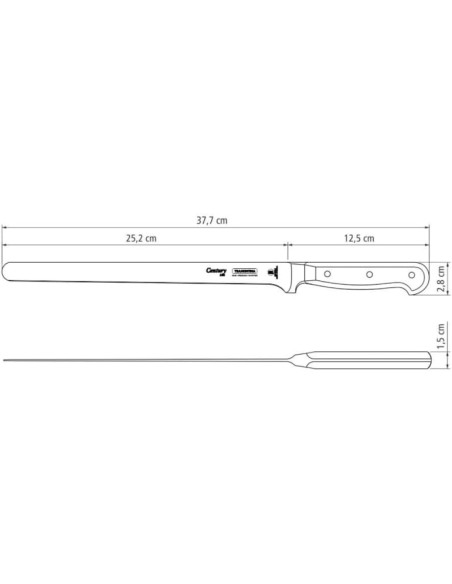 COLTELLERIA: vendita online COLTELLO PROSCIUTTO CENTURY 25 CM MANICO IN POLICARBONATO TRAMONTINA in offerta