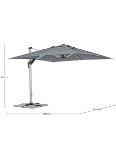 INES OMBRELLONE BRACCIO MT.3X3 GRIGIO SCURO
