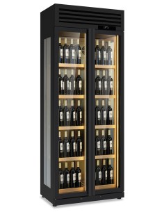 CANTINETTE VINO: vendita online FRIGO VINI DUE ANTE WINELUX 902 BLK +3° C +20° C LT.576 V.220 W.800 MM.90 in offerta