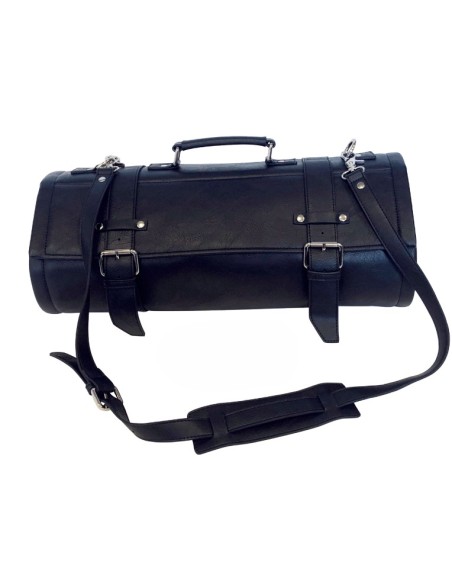BORSA LUXURY BARMAN KIT PROFESSIONALE ECOPELLE VINTAGE NERO CON MANIGL