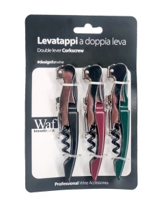 APRIBOTTIGLIE: vendita online SET 3 LEVATAPPI A DOPPIA LEVA NERO BORDEAUX E VERDONE BREVETTI WAF in offerta