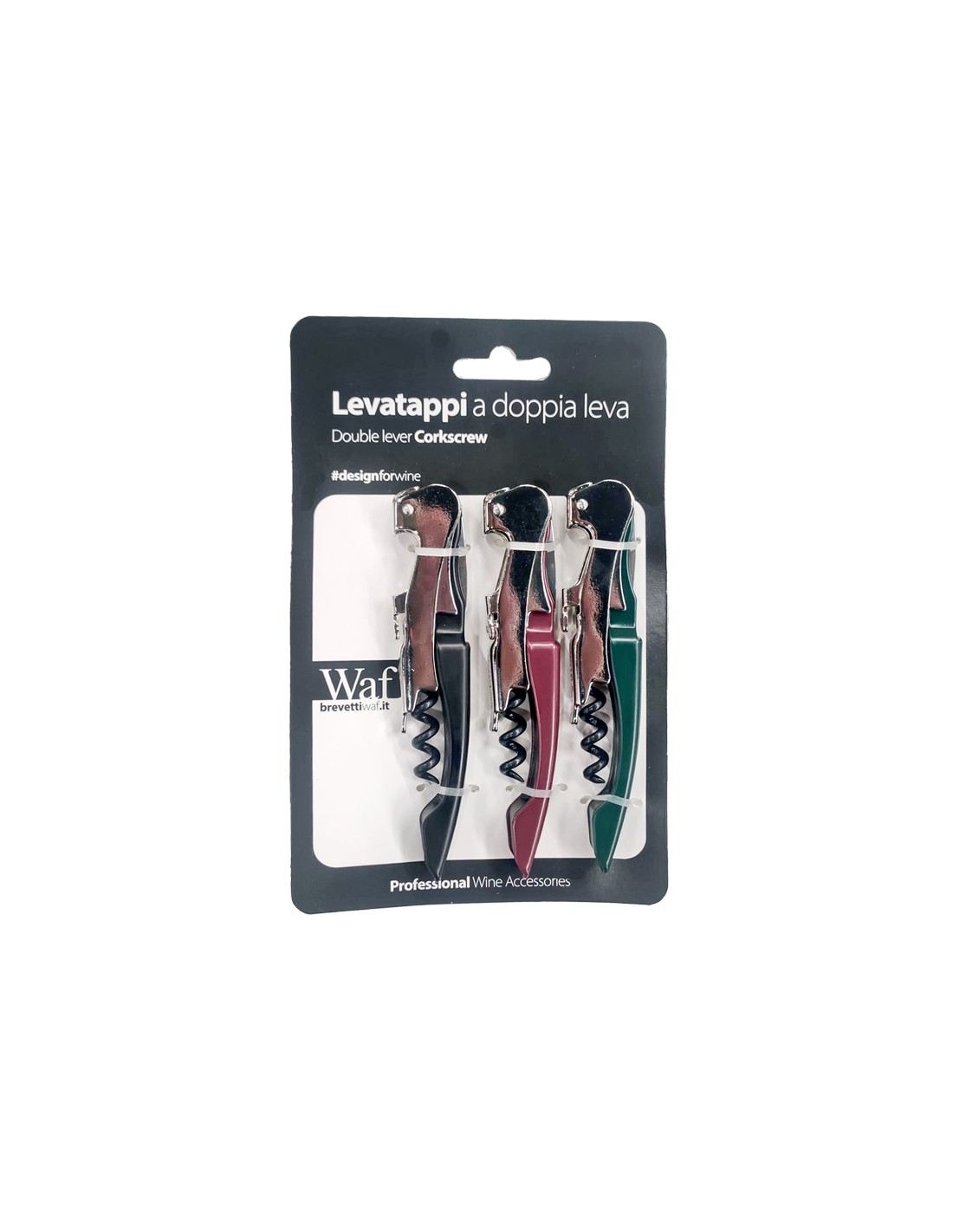 APRIBOTTIGLIE: vendita online SET 3 LEVATAPPI A DOPPIA LEVA NERO BORDEAUX E VERDONE BREVETTI WAF in offerta