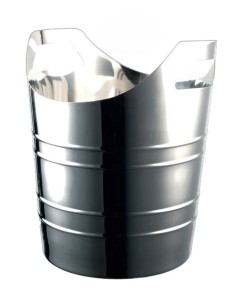 PORTAGHIACCIO-SECCHIELLI-INVINATORI: vendita online SECCHIELLO PORTABOTTIGLIA ACCIAIO INOX CON MANICI CM. 21X22,5H THE BARS i...