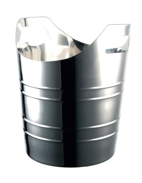 PORTAGHIACCIO-SECCHIELLI-INVINATORI: vendita online SECCHIELLO PORTABOTTIGLIA ACCIAIO INOX CON MANICI CM. 21X22,5H THE BARS i...