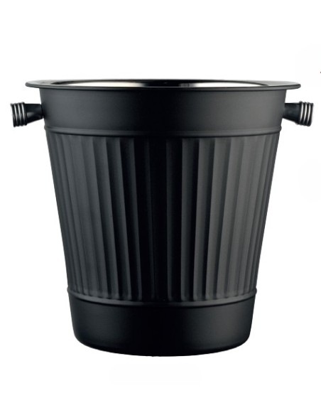 PORTAGHIACCIO-SECCHIELLI-INVINATORI: vendita online SECCHIELLO PORTABOTTIGLIE LINEE VERTICALI ACCIAIO INOX MATT CM.21,5X21H T...