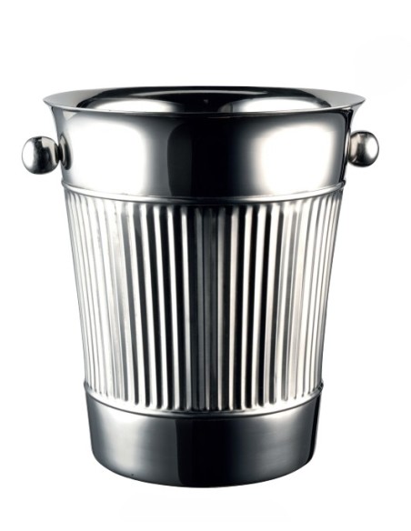 PORTAGHIACCIO-SECCHIELLI-INVINATORI: vendita online SECCHIELLO PORTABOTTIGLIA LINEE VERTICALI DOPPIA PARETE CM.21X23H TH BARS...