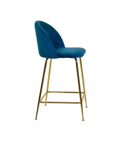 SGABELLI: vendita online SGABELLO IN VELLUTO SAMMI BLU GAMBE ORO VACCHETTI 44 X 48 X 91 CM in offerta 2