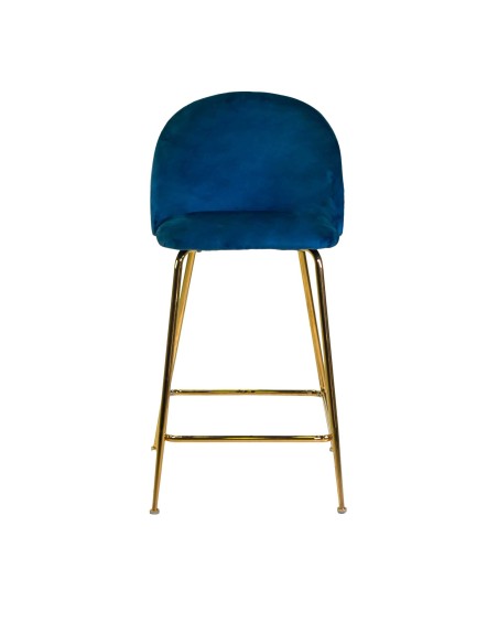 SGABELLI: vendita online SGABELLO IN VELLUTO SAMMI BLU GAMBE ORO VACCHETTI 44 X 48 X 91 CM in offerta