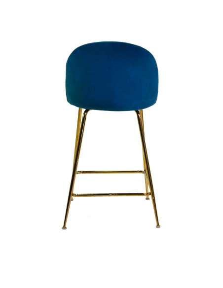 SGABELLI: vendita online SGABELLO IN VELLUTO SAMMI BLU GAMBE ORO VACCHETTI 44 X 48 X 91 CM in offerta