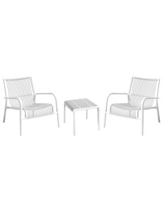 SALOTTINI: vendita online SET BAMBY 2 POLTRONE + TAVOLINO 43X43X40H BIANCO POLIPROPILENE VERDELOOK in offerta