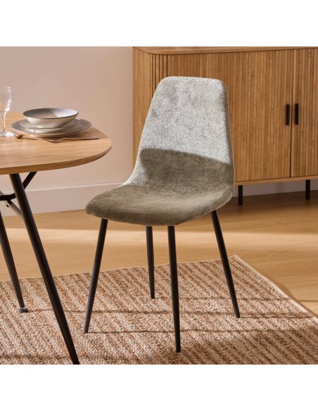 SEDIE-POLTRONE: vendita online SEDIA TYKA VERDE KAKI GAMBE NERE ATMOSPHERA IN TESSUTO in offerta