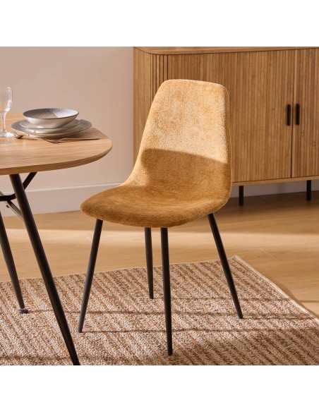 SEDIE-POLTRONE: vendita online SEDIA TYKA OCRA GAMBE NERE ATMOSPHERA IN TESSUTO in offerta