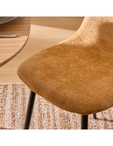 SEDIE-POLTRONE: vendita online SEDIA TYKA OCRA GAMBE NERE ATMOSPHERA IN TESSUTO in offerta