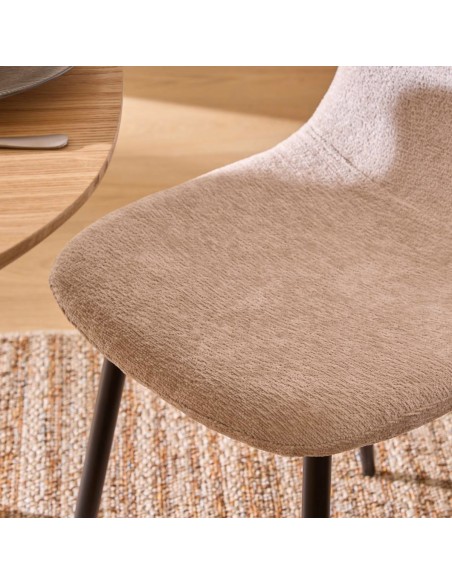 SEDIE-POLTRONE: vendita online SEDIA TYKA BEIGE GAMBE NERE ATMOSPHERA IN TESSUTO in offerta