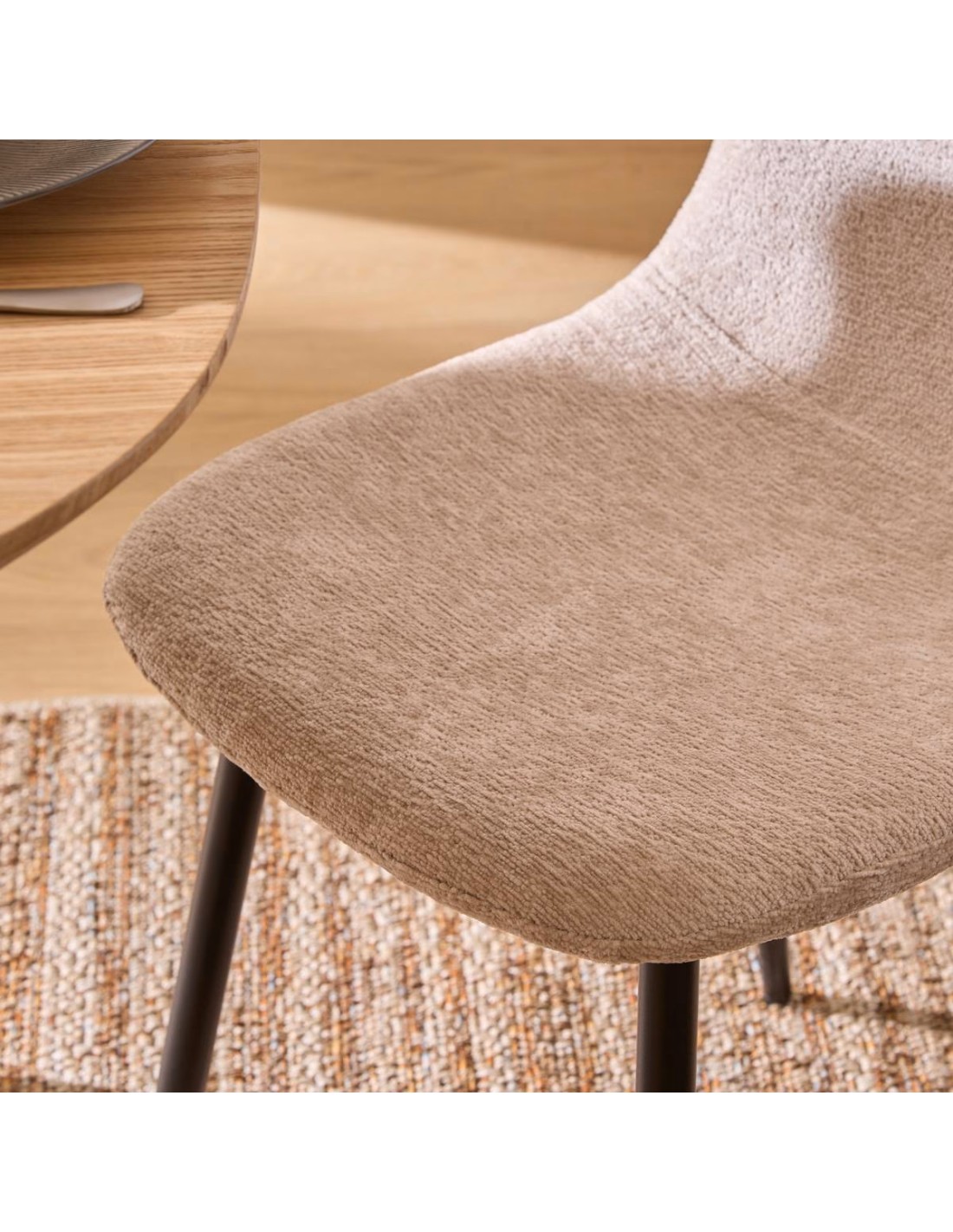SEDIE-POLTRONE: vendita online SEDIA TYKA BEIGE GAMBE NERE ATMOSPHERA IN TESSUTO in offerta