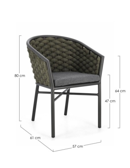 SEDIE-POLTRONE: vendita online POLTRONA MARGALIDA BIZZOTTO VERDE STRUTTURA ANTRACITE in offerta