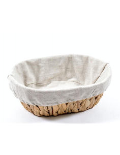 CESTINI PANE: vendita online CESTINO IN LEGNO DI BANANO E TESSUTO 27 X 20 ALTEZZA 9 CM MERCURY in offerta