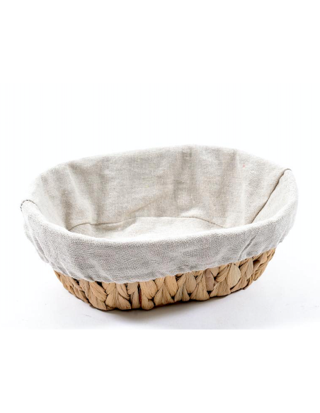 CESTINI PANE: vendita online CESTINO IN LEGNO DI BANANO E TESSUTO 27 X 20 ALTEZZA 9 CM MERCURY in offerta