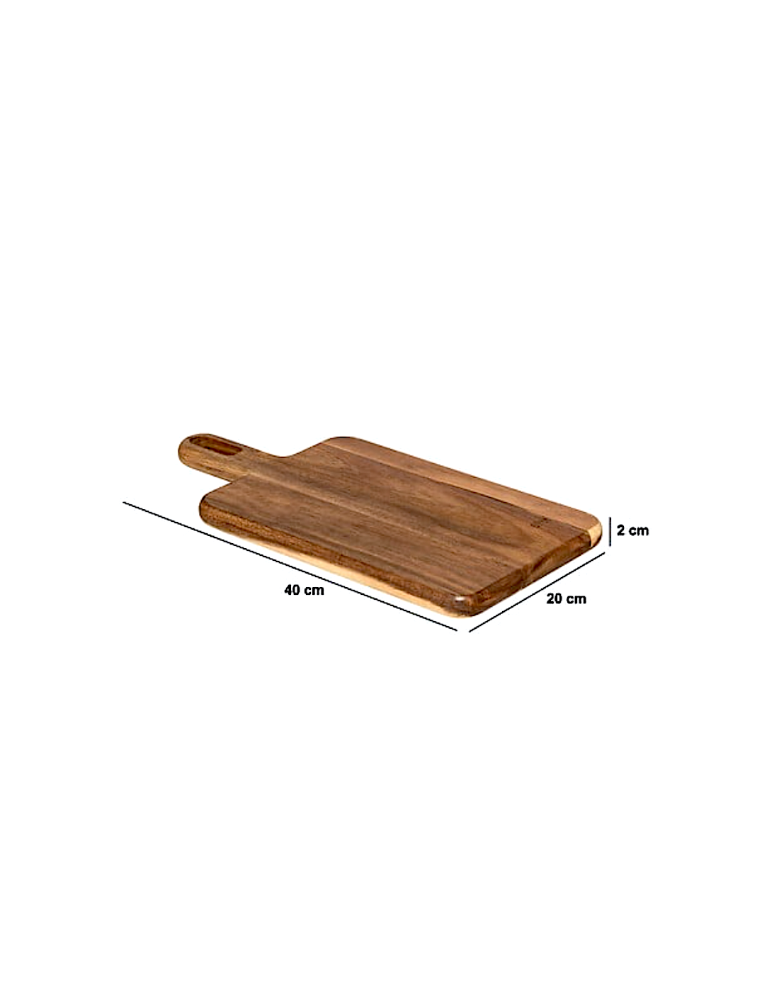 VASSOI-TAGLIERI LEGNO: vendita online TAGLIERE 40 X 20 CM CON MANICO IN LEGNO DI ACACIA SECRET DE GOURMET in offerta