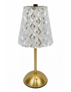 LAMPADE DA TAVOLO: vendita online LAMPADA LED RICARICABILE CON BASE METALLO ORO ALTEZZA 33 CM in offerta