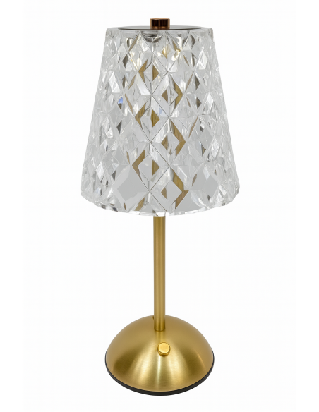 LAMPADE DA TAVOLO: vendita online LAMPADA LED RICARICABILE CON BASE METALLO ORO ALTEZZA 33 CM in offerta