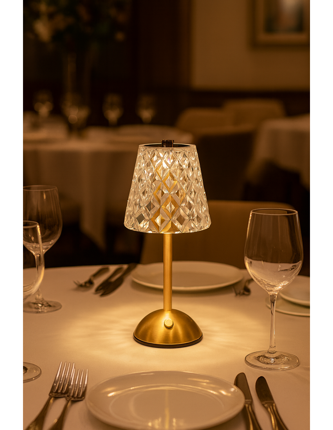 LAMPADE DA TAVOLO: vendita online LAMPADA LED RICARICABILE CON BASE METALLO ORO ALTEZZA 33 CM in offerta